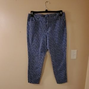 Old Navy size 14 blue pixie pants, floral design